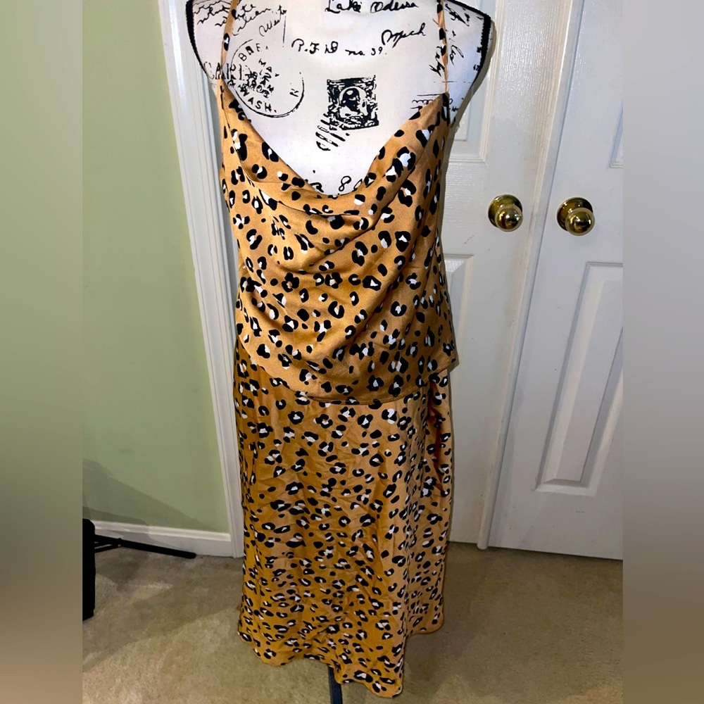 Gold cheetah camisole and skirt SET size 10 US